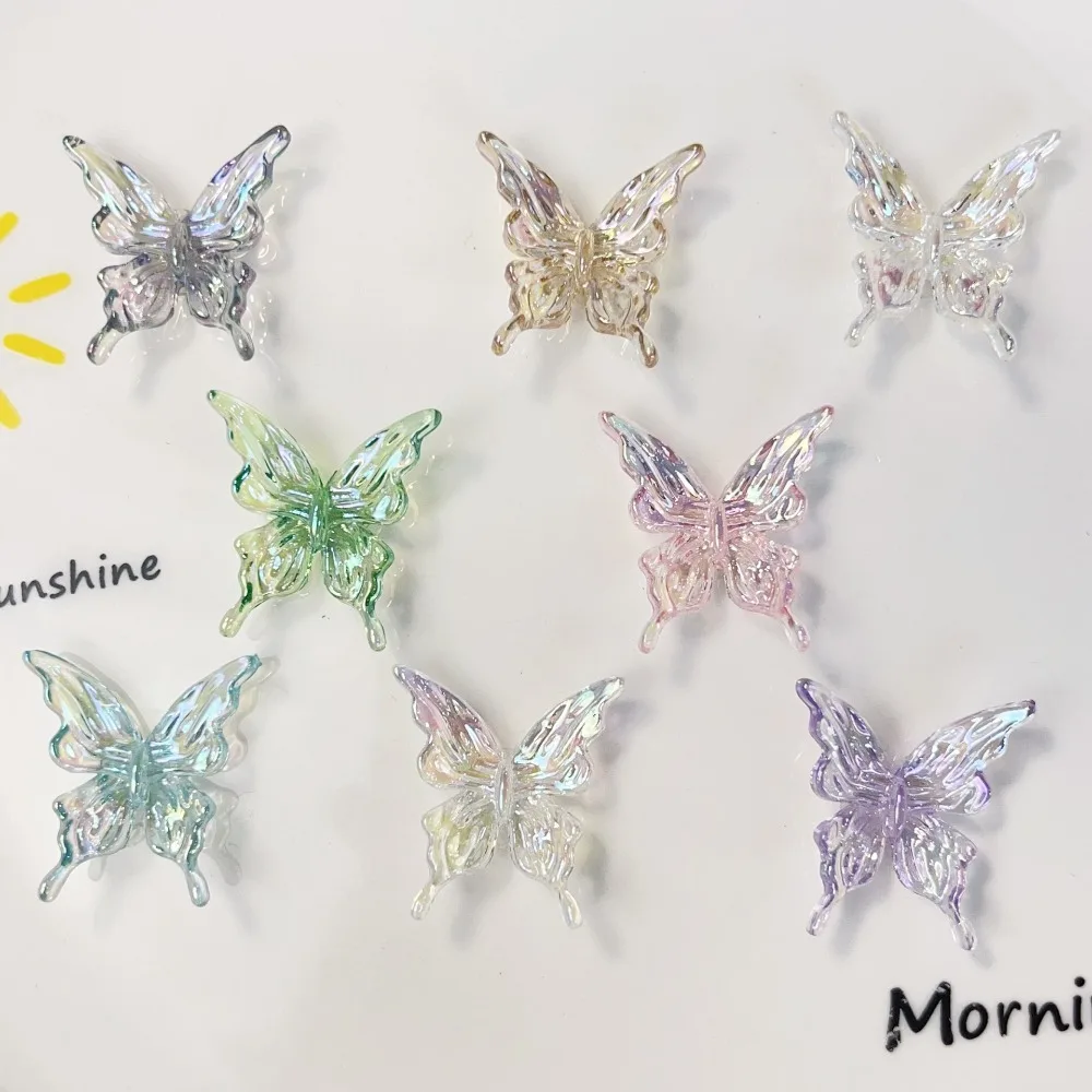 8pcs Shoes Charms Removable Electroplating Colorful Butterfl