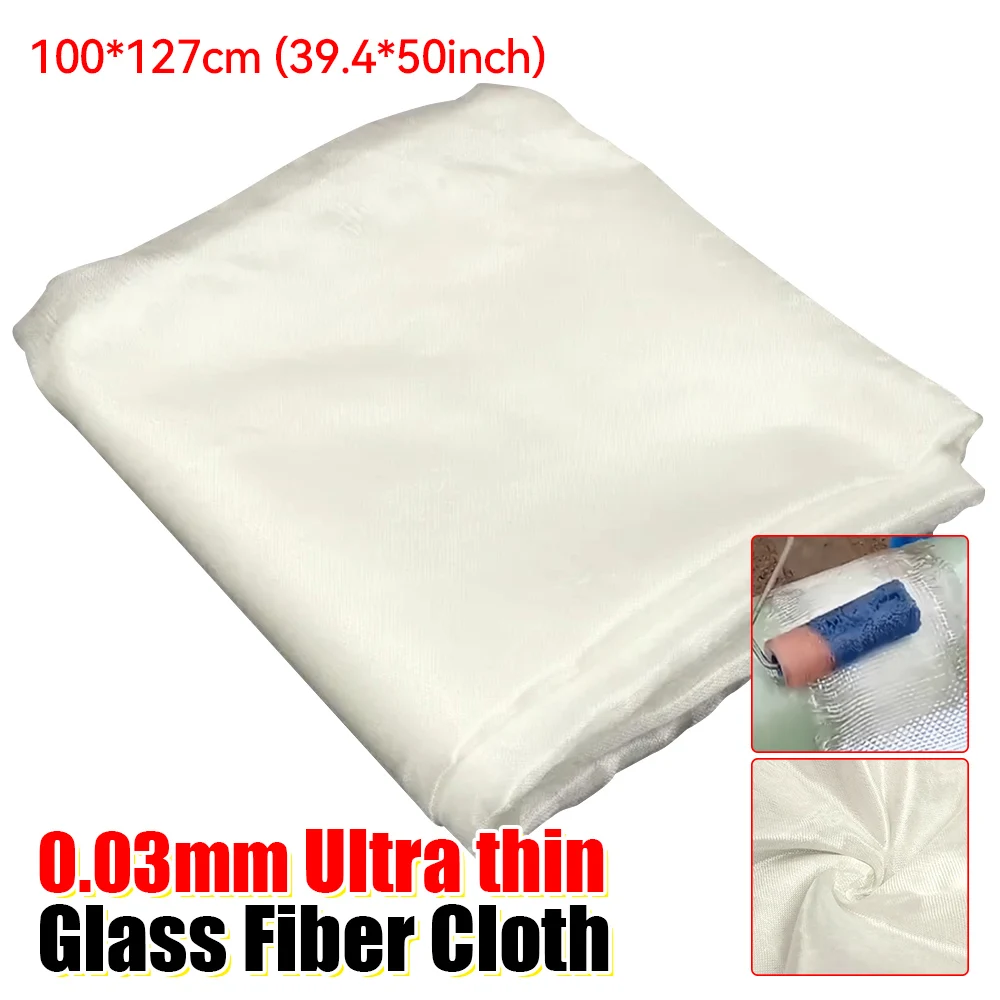 100x127cm Ultra Thin Glass Fiber Cloth 0.03mm Heat Resistant Fiberglass Fabric for Industrial Insulation and Craft Applications
