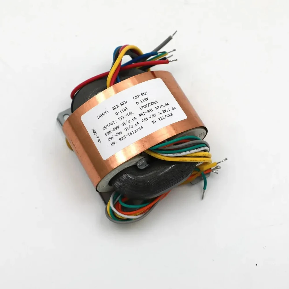 35W R-core Transformer 0-115V *2 to 170V+6.3V +9V*3 For AD1865 NOS Tube DAC DIY