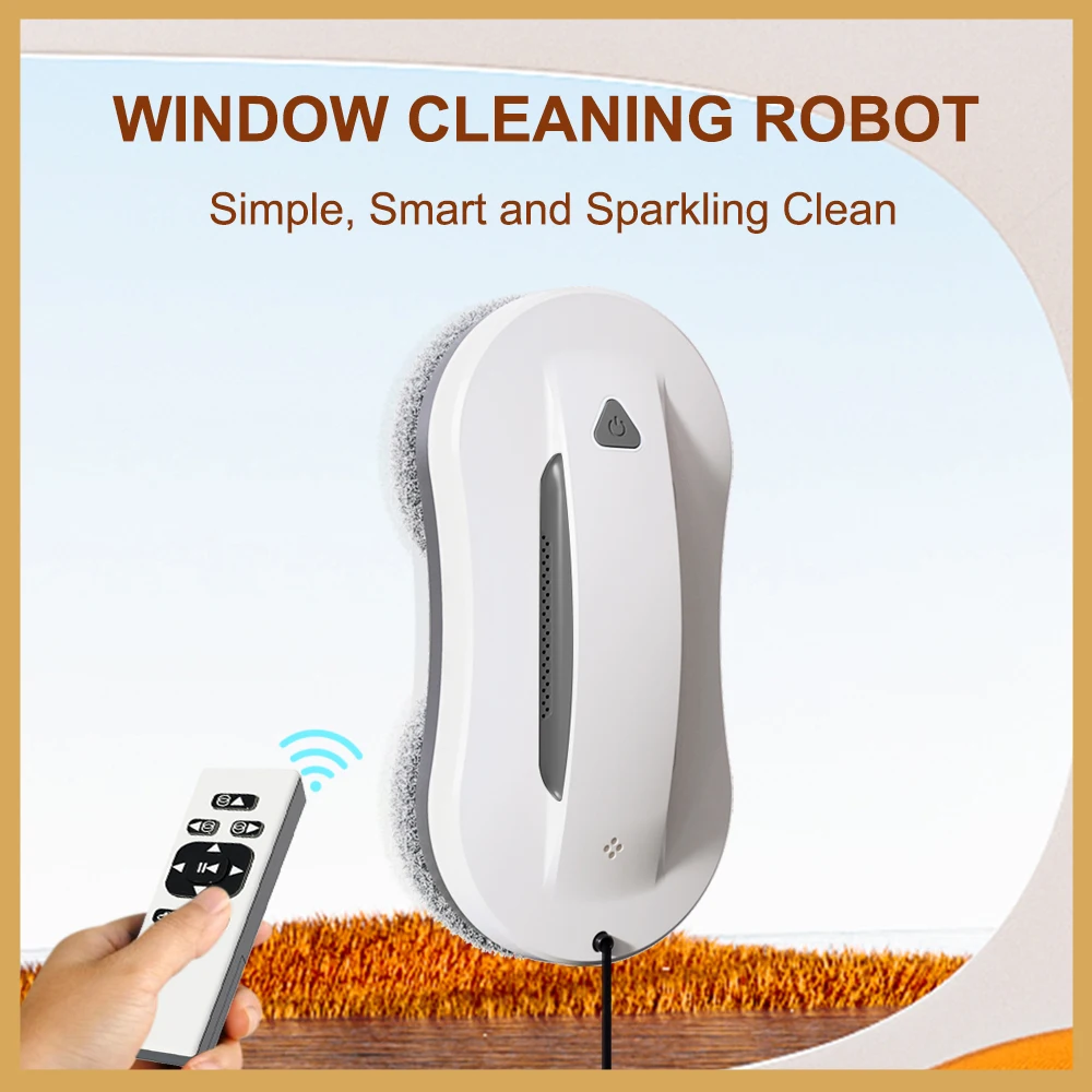 PuRuiKai  Window Cleaning Robot, Dual Water Spray,Smart Memory,Home Glass Floor Wall Robot Window Cleaner,Strong Vacuum