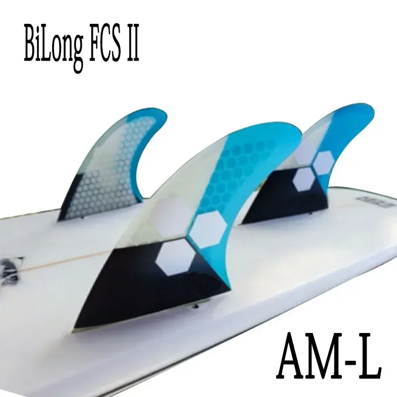 BiLong FCS II Fins -AM Large Template Performance Core PC  Fiberglass Honeycomb  Designed for Radical Surf Fin Quilhas Tri Fins