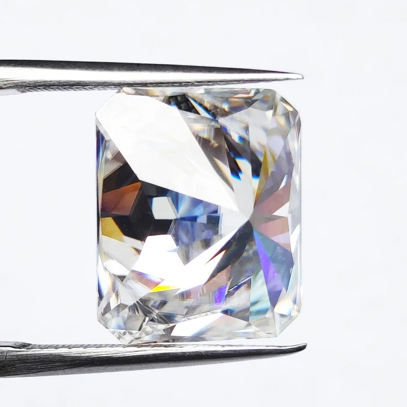 Moissanite Stone Radiant Cut D Color VVS1 Charms Gemstone Diy  Advanced Shiny Jewelry Making Materials with Certificate