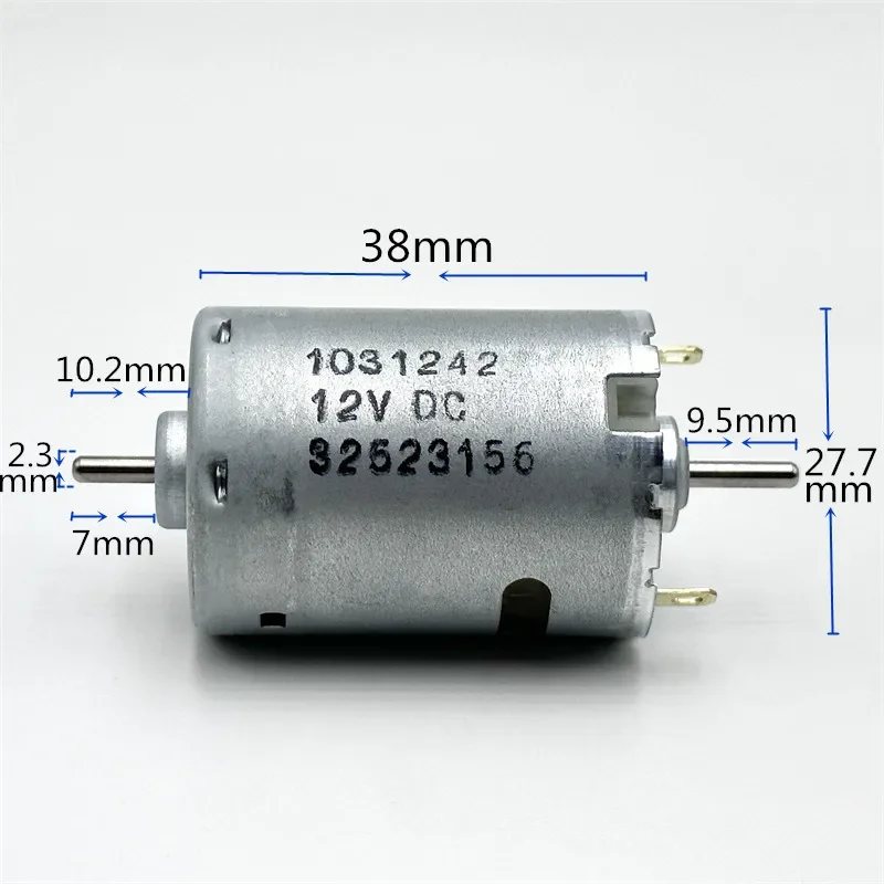 Small Johnson RS-385 1031242 Motor DC 6V-24V 12V 6500RPM Dual Shaft for Household Appliance Toy Car Boat Model Hair Dryer