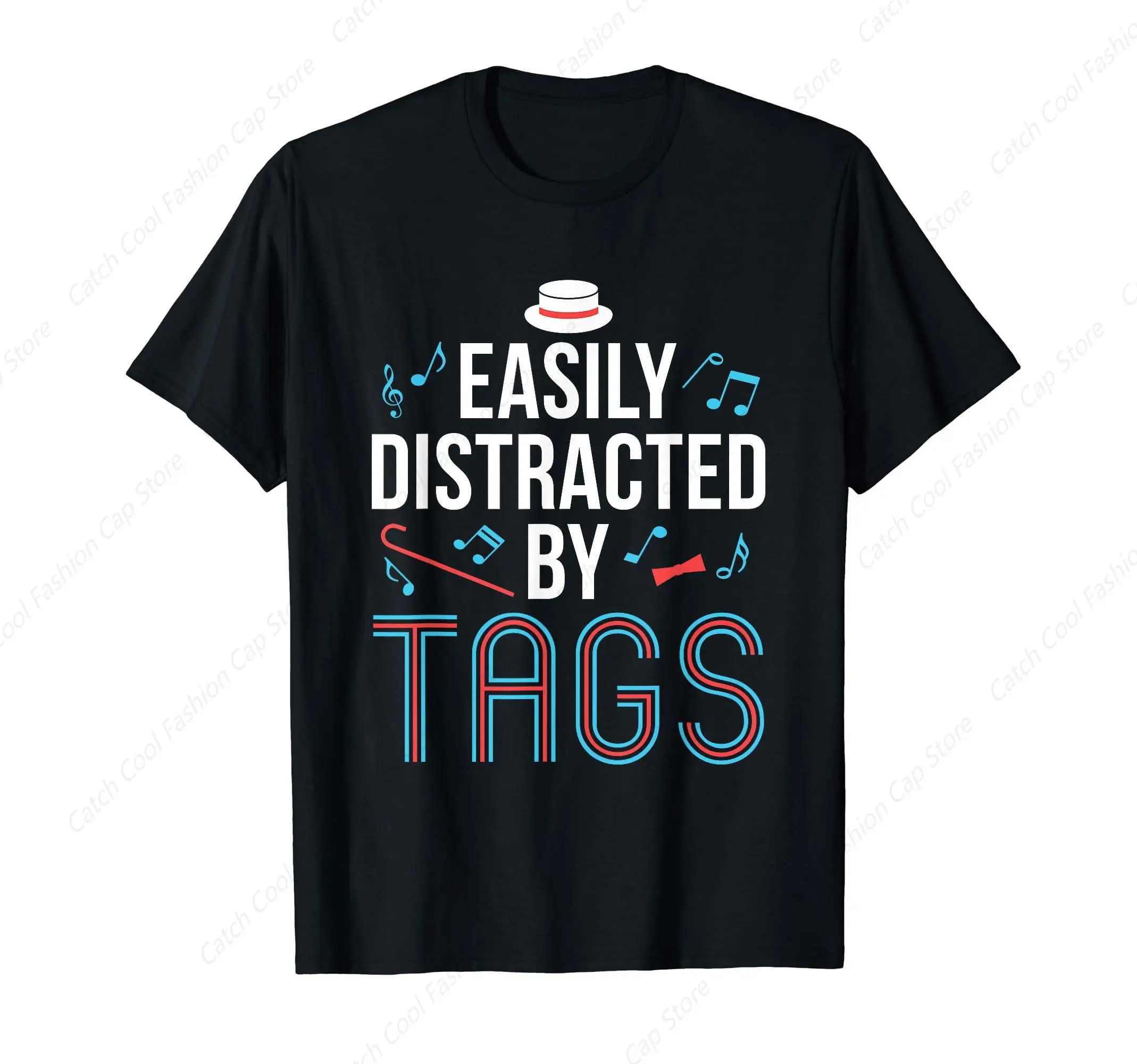 Easily Distracted By Tags T-Shirt Sport Retro Vintage Gift Tee For Men Cotton Tops Casual O Neck Short Sleeve Clothing New Trend