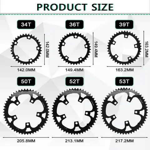 BUCKLOS 110 BCD 체인링 R7000 R8000 R9000 도로 자전거 체인링 50-34T 52-36T 53-39T 이중 속도 110BCD 체인휠 4/5 볼트