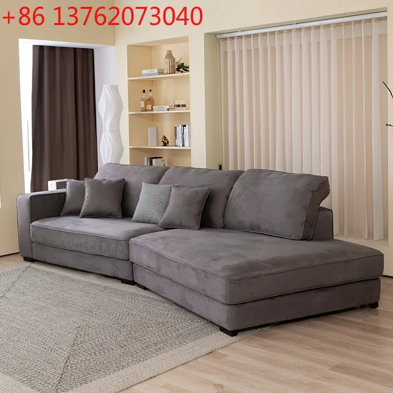 Italian minimalist sofa special-shaped corner technology cloth down fabric sofa