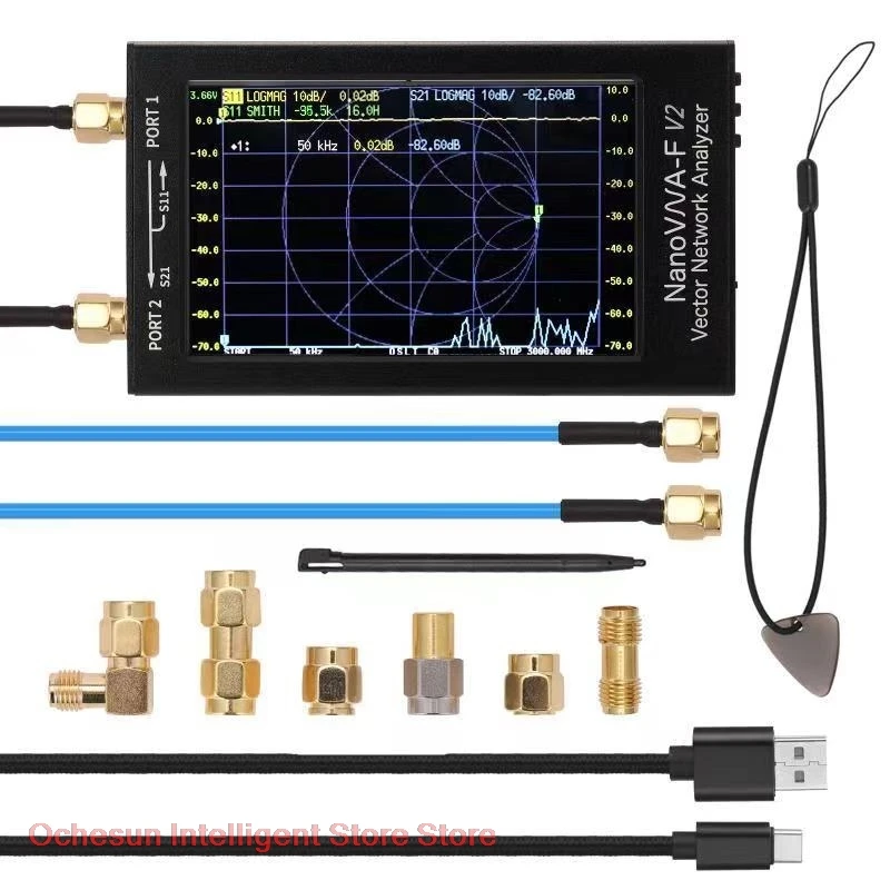 New NanoVNA-F V2 4.3 Inch IPS LCD Display Vector Network Analyzer Antenna Analyzer Short Wave HF VHF UHF RF Demo Kit DIY NanoVNA