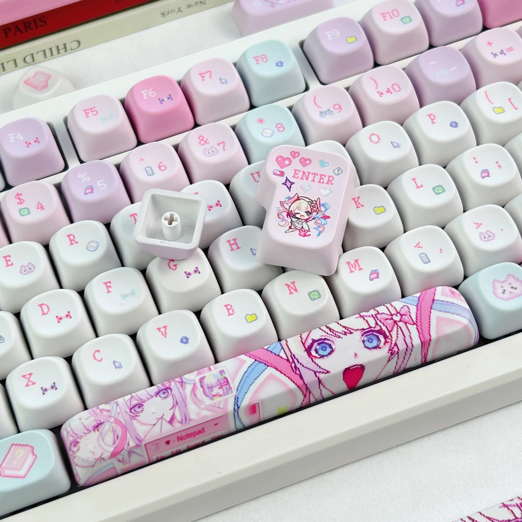 MAIMOOO Needy Girl Overdose Keycap Korean/Russian MOA Cherry Cute KAngel Pixel Style Anime Game Keyaps for Mechanical Keyboard - view 5