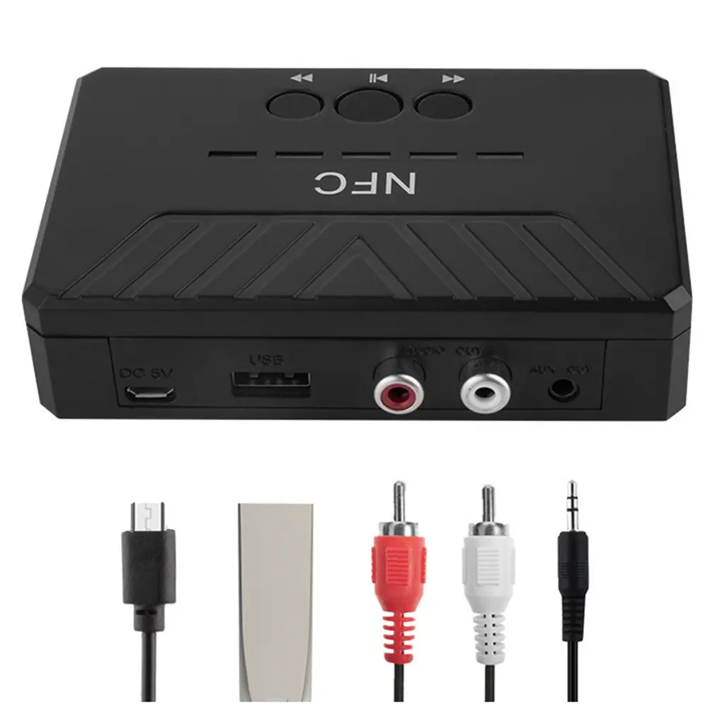 

Hot Bluetooth 5.0 Receiver Transmitter FM AUX 3.5mm Jack RCA NFC Wireless A2DP Audio Adapter For Radio Stereo Car Dropshipping