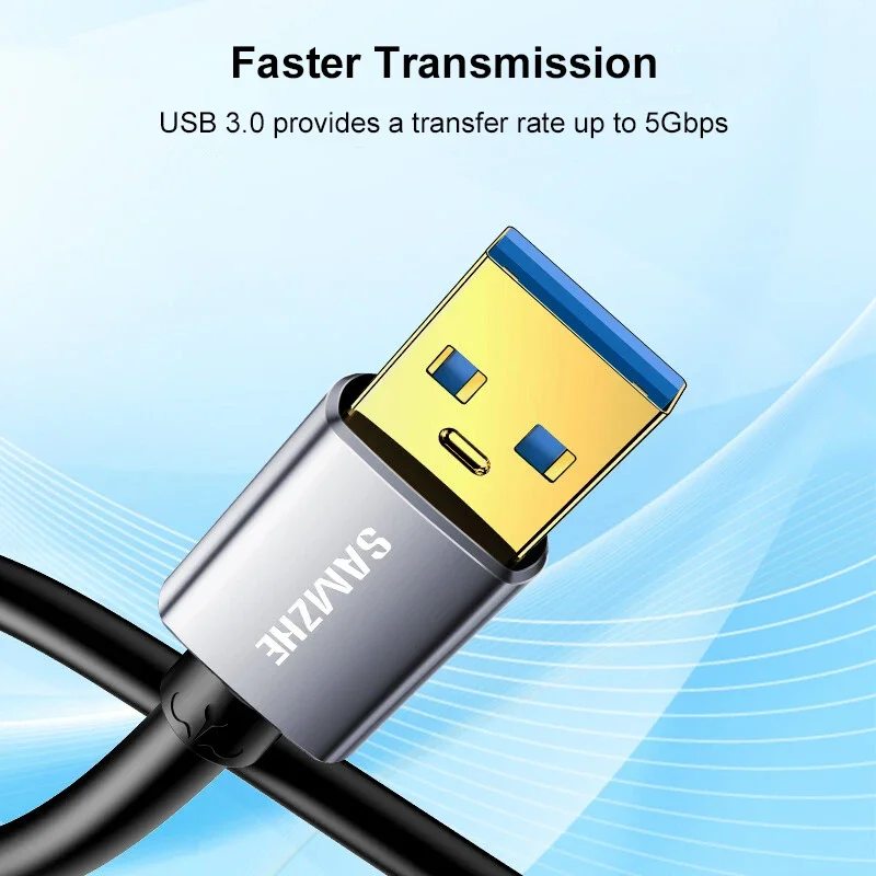 SAMZHE USB удлинитель Кабель USB 3,0 удлинитель шнур тип А штекер-гнездо передача данных для Playstation Flash Drive USB 2,0