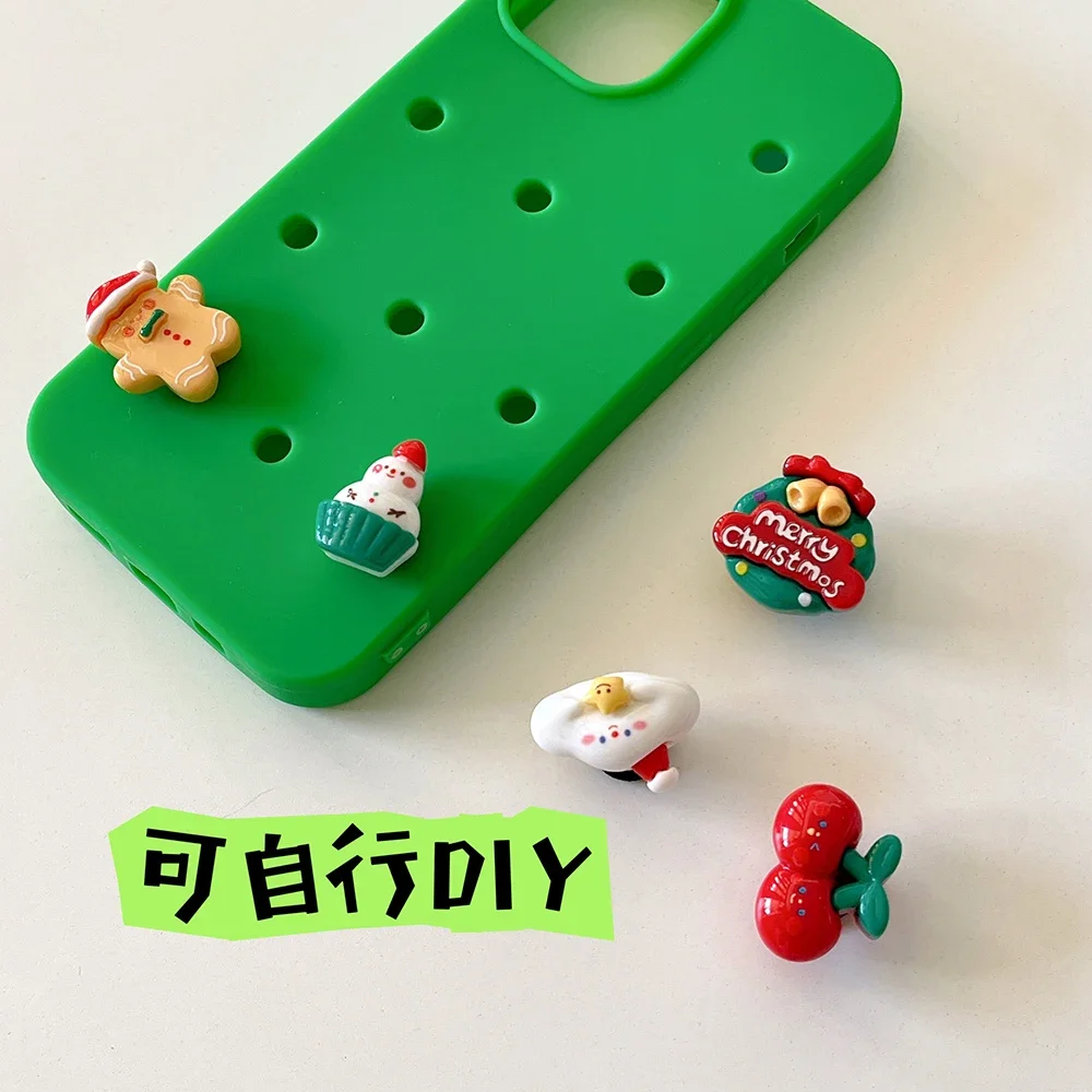 Christmas Gingerbread Man Gift DIY Detachable Phone Case for IPhone 15 14 13 12 11 Pro Max Plus Back Cover