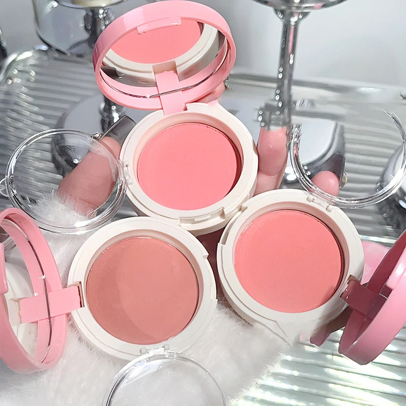 وسادة هوائية أحمر الخدود الطين ماتي المخملية ضباب السلس الخد تينت الخوخ الوردي أحمر الخدود مع نفخة المطاط الكورية Dupes ماكياج النساء مستحضرات التجميل