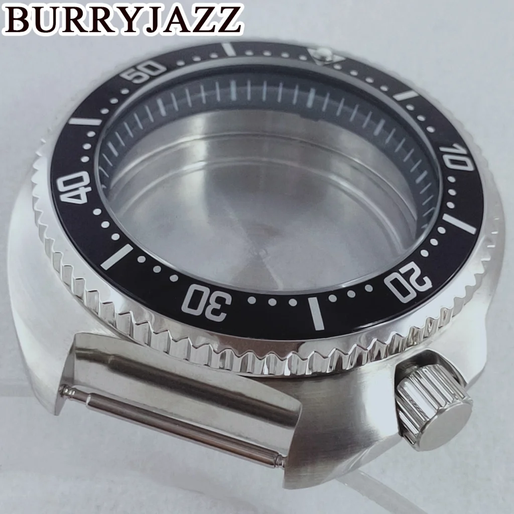 BURRYJAZZ 44mm NH34 NH35 NH36 NH38 NH70 NH72 Watch Case Black Blue Green Orange Ring Silver Stainless Steel Case