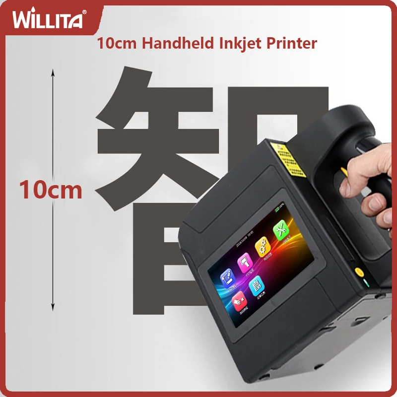 Portable Handheld Inkjet Printer 100mm Large Character Printer Gun for Logo Word Expiry Date Wide Format Printing Coding Machine