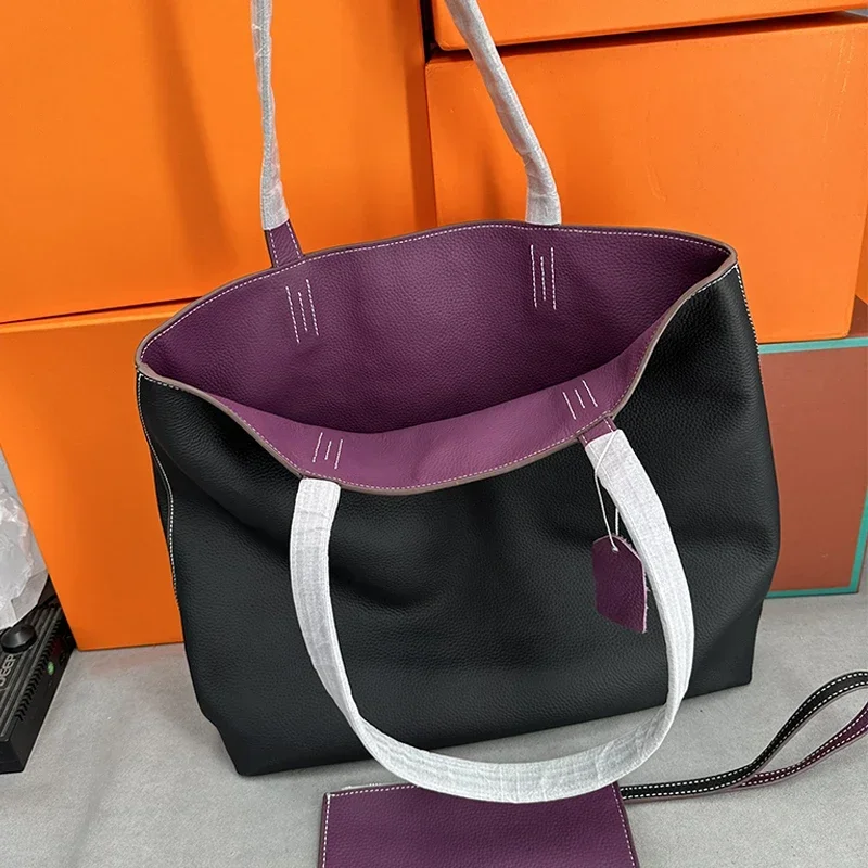 Borsa a tracolla per pendolarismo in pelle morbida di grande capacità borsa a tracolla per pendolarismo con strato superiore a doppia faccia Texture