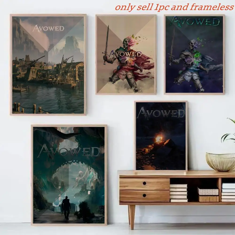 Video Game A-Avowed Painting Calligraphy Canvas Mural For Interior Walls Crease-Free Beautiful For Living Room Bedroom