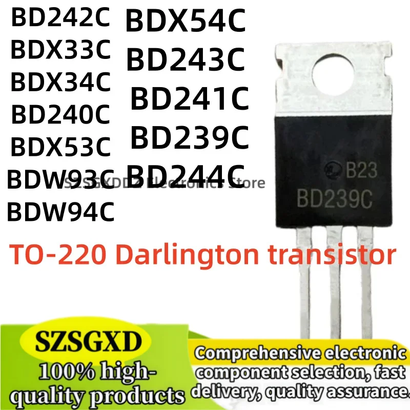 10-20Uds 242C 243C 244C 239C BD911C BD912C BD241C BDW93C BDW94C BDX53C BDX54C BDX33C BDX34C BD240C TO-220 Darlington transistor