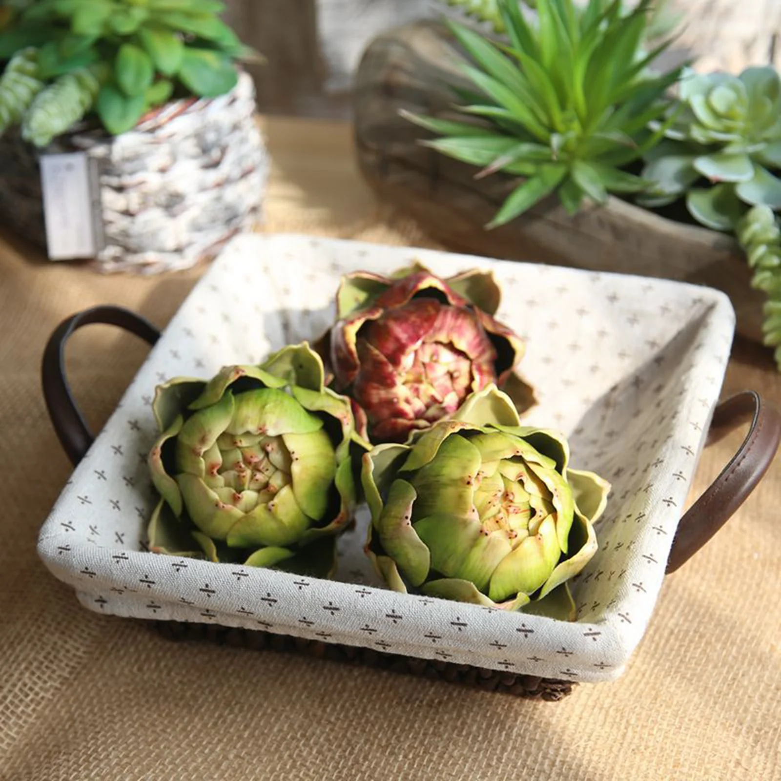 

2 Pcs Vintage Decor Artificial Artichoke Flower Home Faux Vegetable Household Decoration Silk