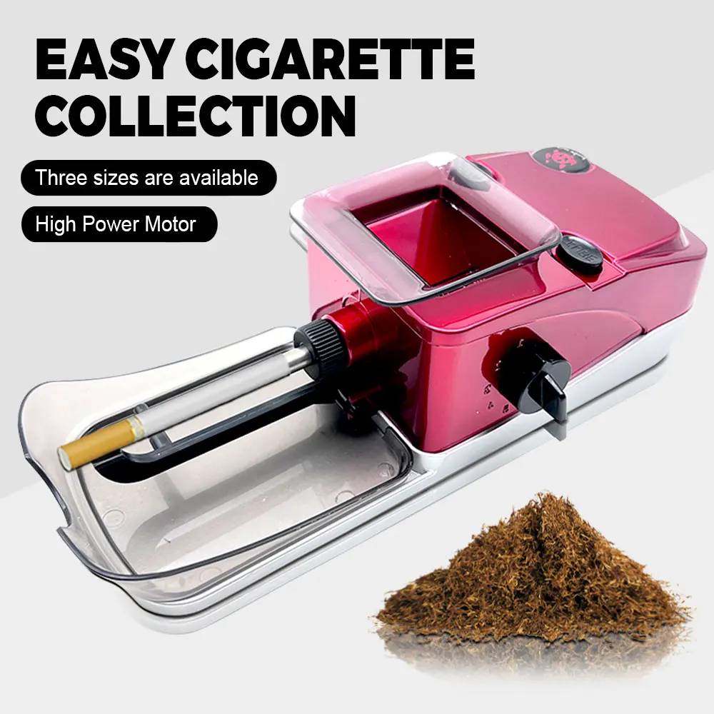 5.5/6.5/8mm 3 in 1 Automatic Cigarette Rolling Machine Smoke Filler Injector Tobacco Grind Cigarette Device DIY Smoking Tool