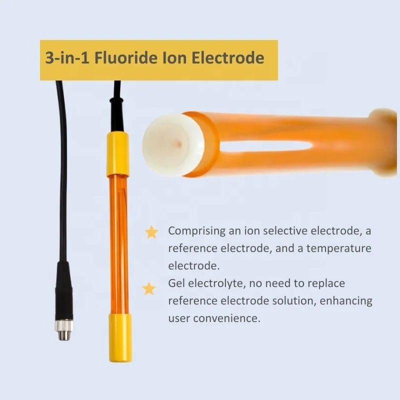 High Precision Handheld Fluoride Meter With F Ion Selective Sensor Data Storage Large LCD for Semiconductor Chemical Process