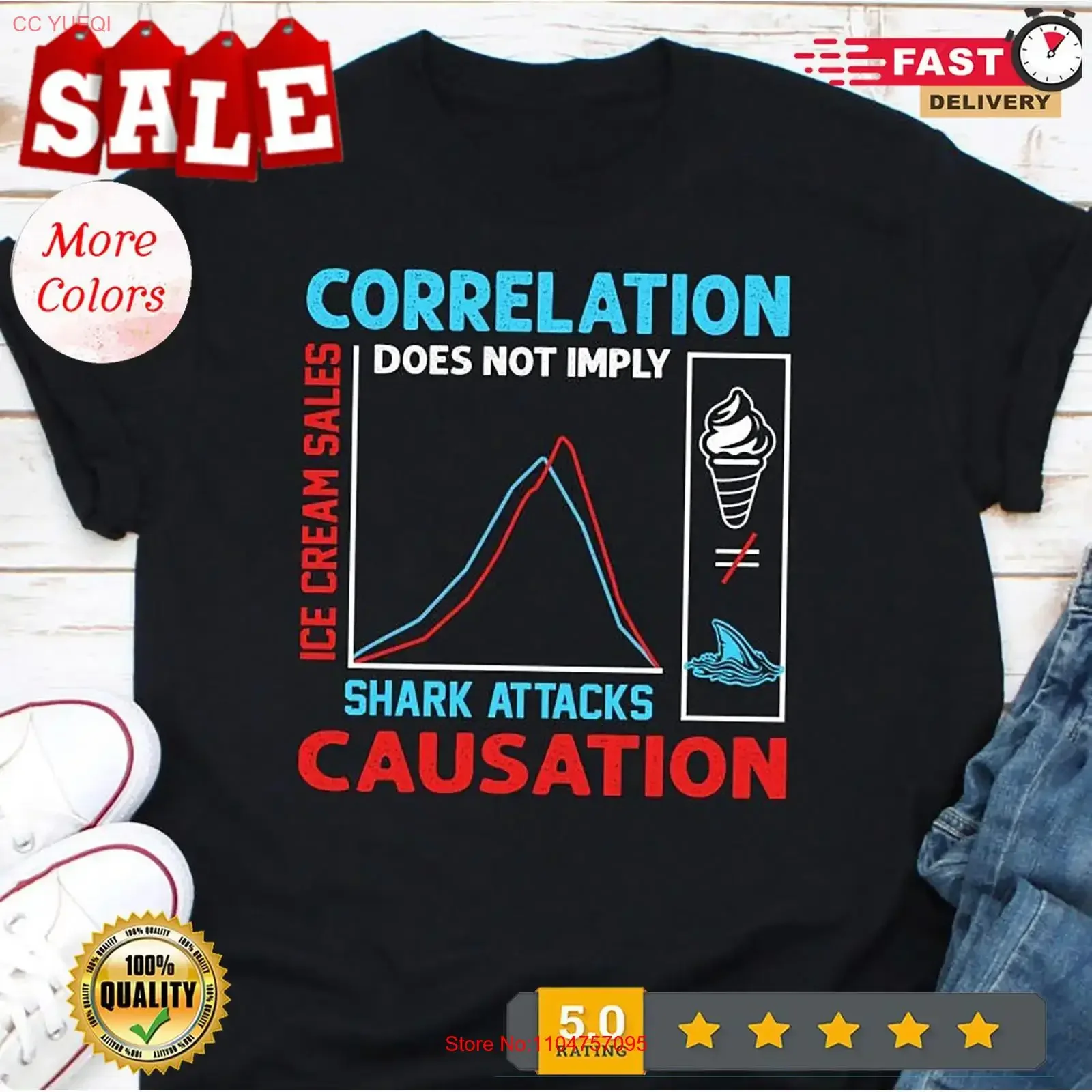 Correlation Does Not Imply Causation T Shirt Statistics Funny Academic vintage Washed Versatile Casual Comfortable Unisex homme