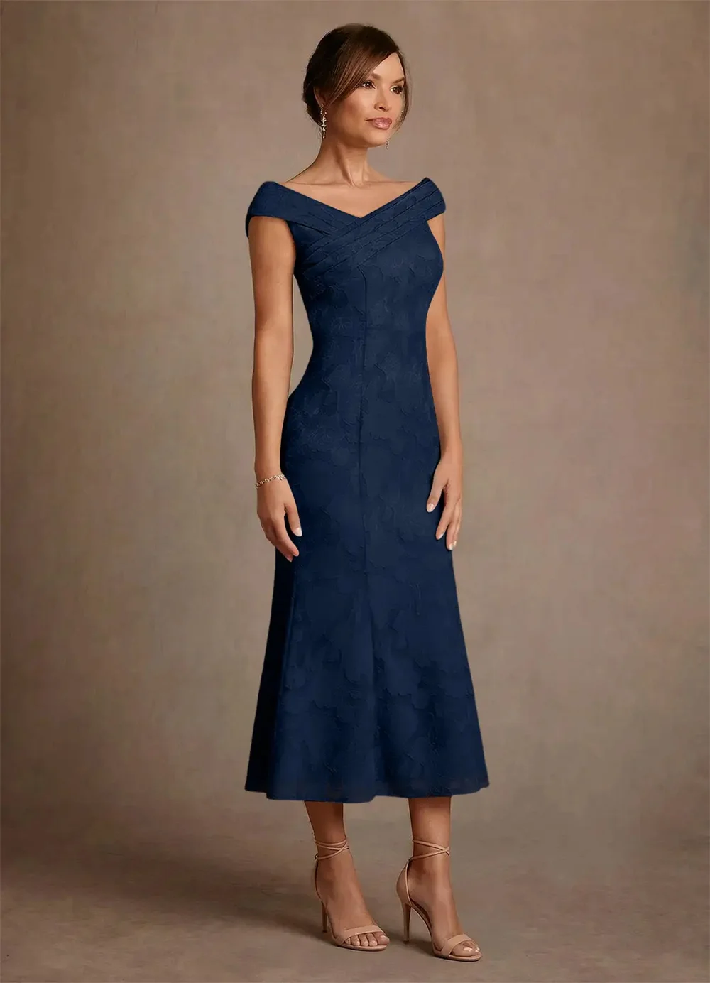 Mother of the Bride Dress 2026 Floral Printed Off Shoulder Mermaid Prom Gown Pleated Elegant Women Evening Wedding Guest Dresses