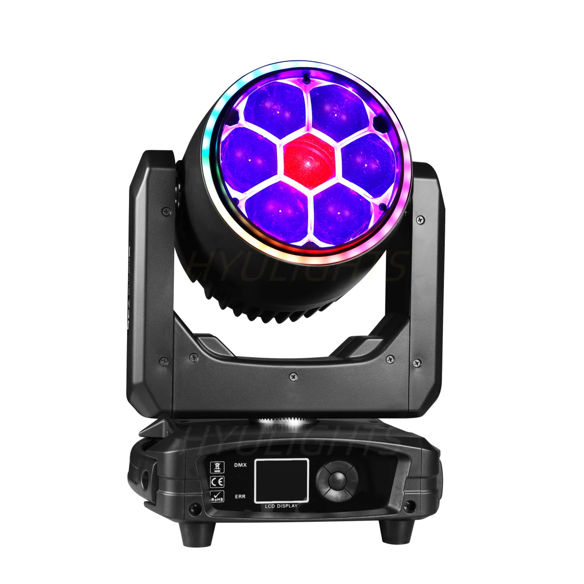 7x40W Bee Eye Beam Wash Halo Effect LED Moving Head 300W RGBW 4in1 DJ Stage lighting effects