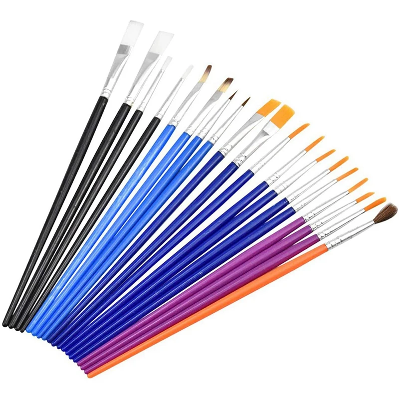 1Set Funky Fun Colorful Magnetic Numbers Wooden Fridge Magnets & 30PCS Colorful Artist Paint Brush Set