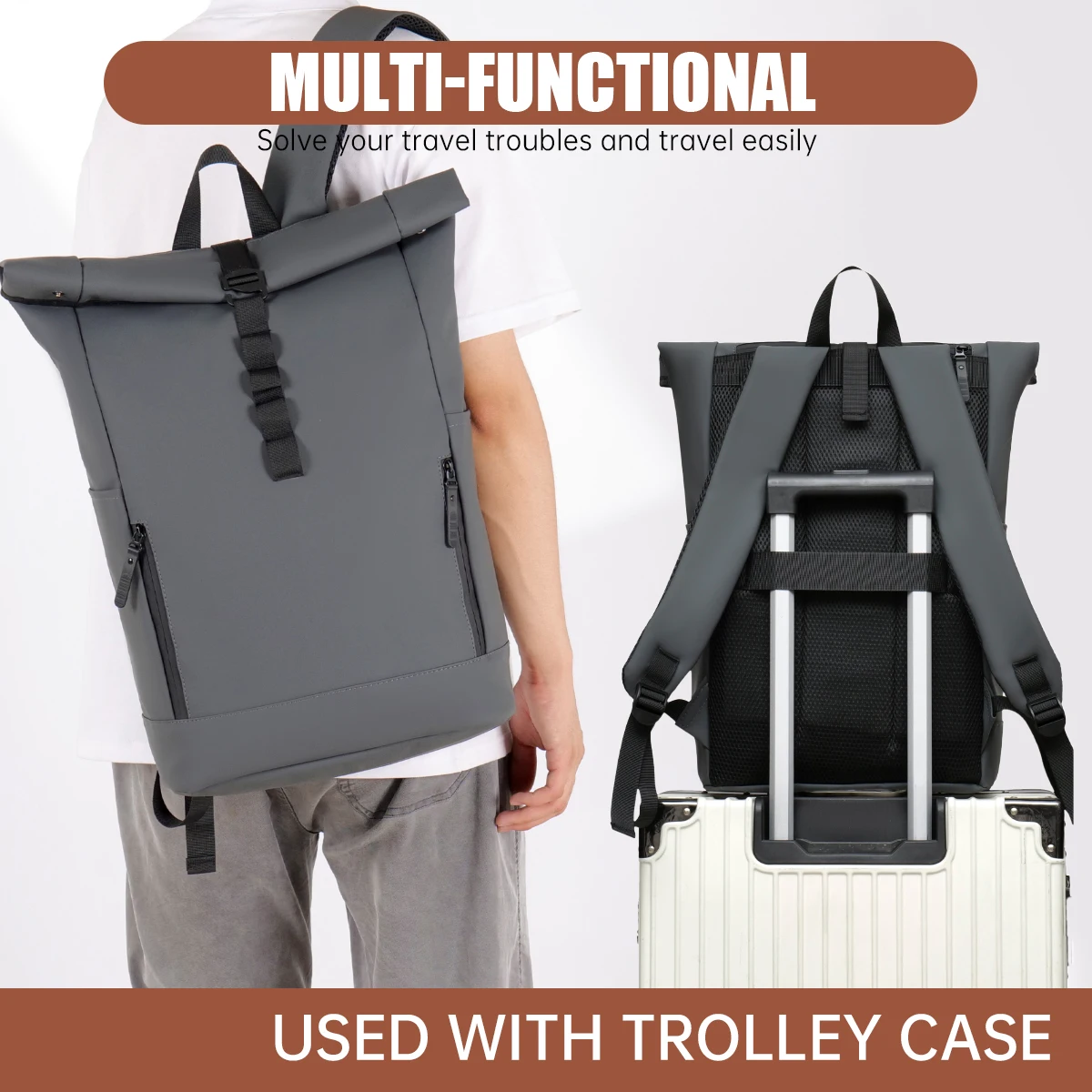 Business Backpack, Business Trip Backpack, Large Capacity Computer Bag, Laptop Bag, Commuter Travel, Men's School Bag, College S