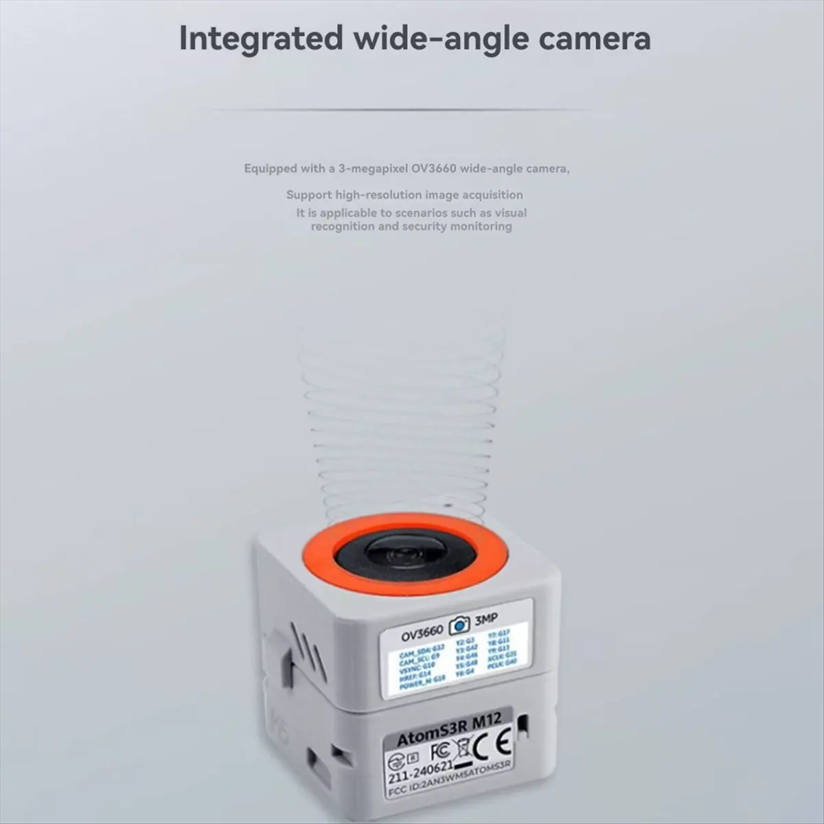 Para ATOMS3R Kit de cámara versión Sensor OV3660 de alta resolución controlador programable de cámara gran angular