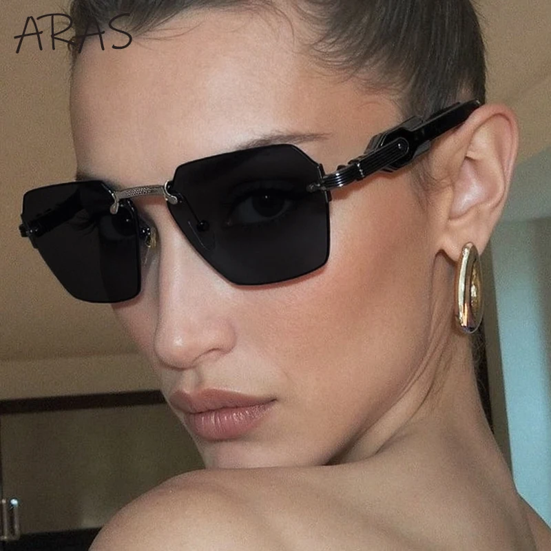 

Trendy Rimless Square Sunglasses Women 2025 Luxury Brand Retro UV400 Outdoor Sun Glasses For Ladies Punk Polygon Eyewear Shades