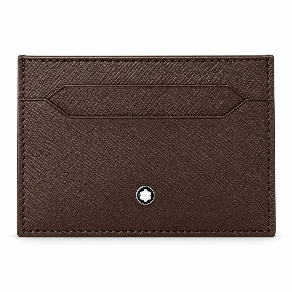 Luxury Men's Card Holder High Quality Genuine Leather 5 Card Slots Slim Business Brown Wallet Pocket Organizer Men Travel Daily
