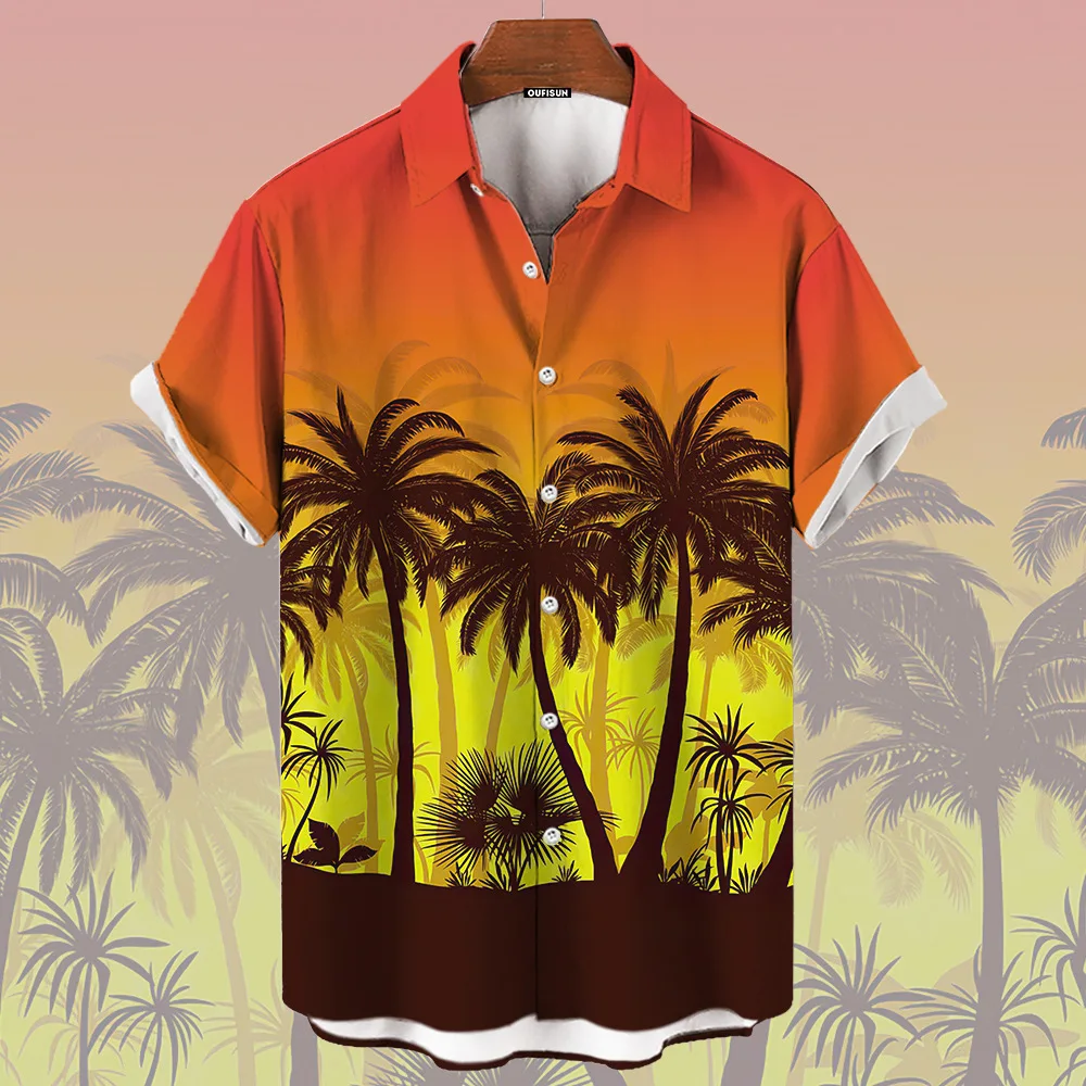 

Hawaiian Coconut Tree Shirt Graphic Men's Shirts Fashion Comfort Casual 3d Print Beach Short Sleeve Shirt Summer Men Clothing