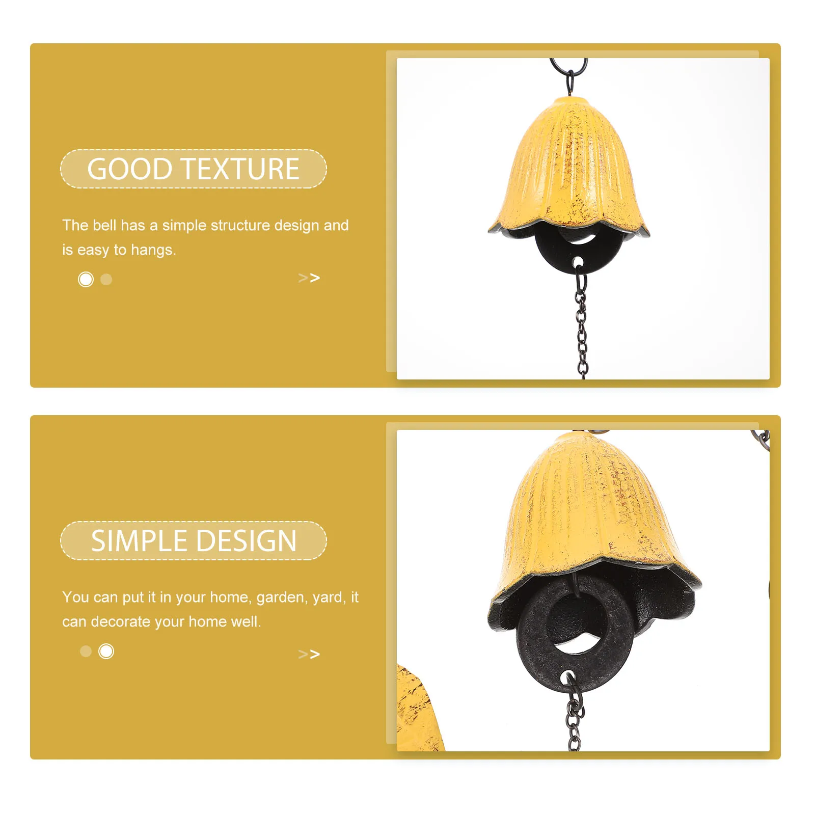 

Retro Wind Chime Durable Wrought Iron Material for Home Garden Balcony Lucks Bell Hanging Wind Chime Fortune Hanging Bell