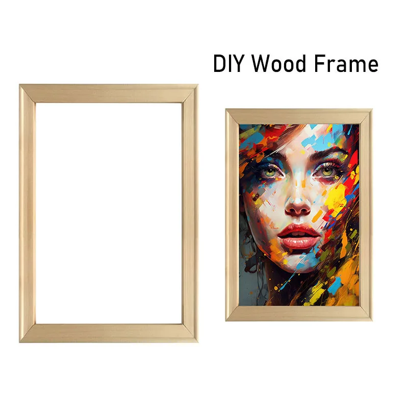 Simplicity Painting Frame Wooden Picture Framed Upper DIY Solid Wood Wall Frame Camphor Pine Composite Decoration Gift 50 70 80