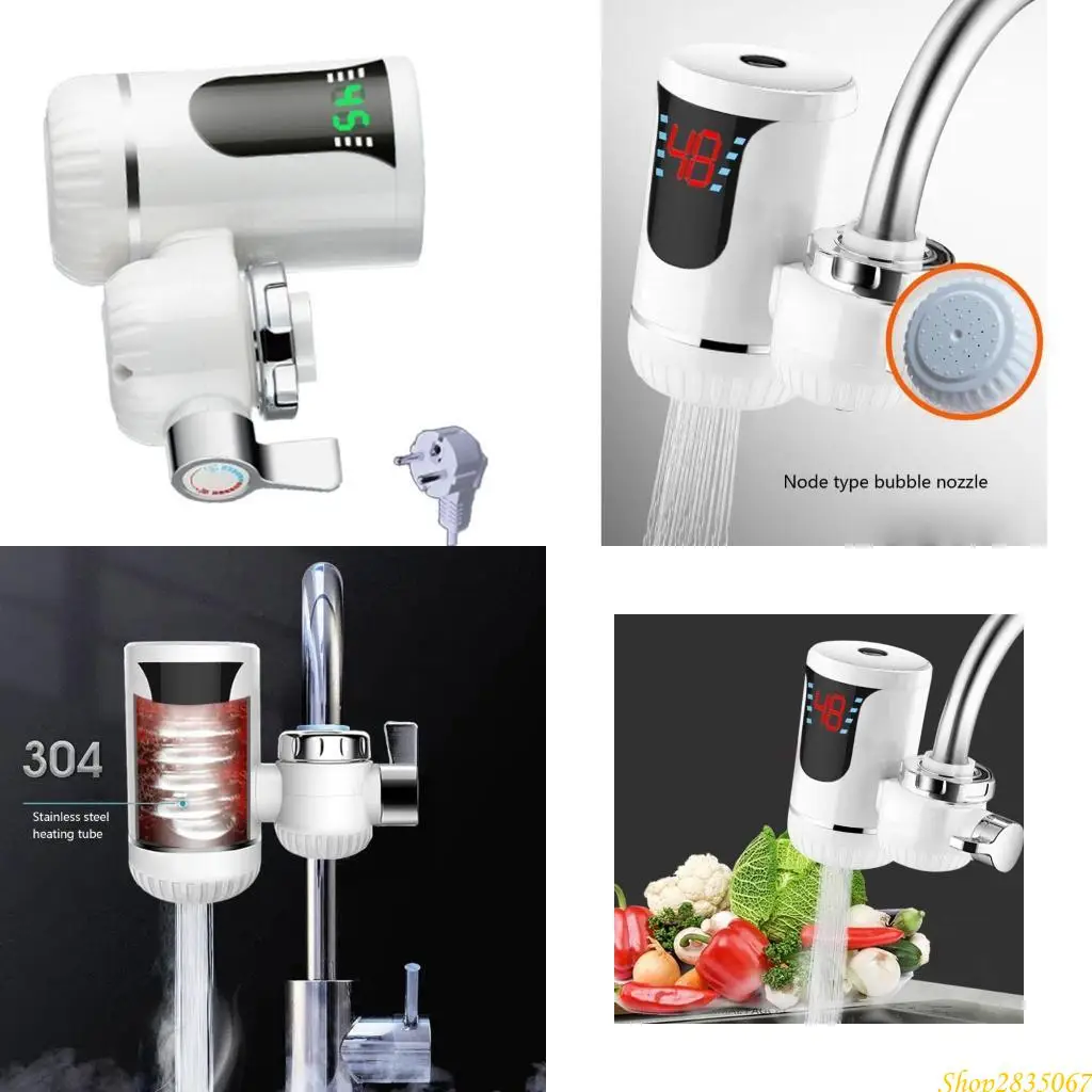 

Быстрый электрический водонагреватель крана без резервуара со светодиодным цифровым дисплеем, регулируемая для кухни и ванной