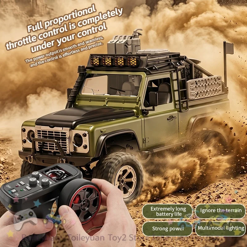 New Remote Control Crawler 24 Ghz Four Wheel Drive 1 To 12 Full Proportional Led Lights All Terrain Off Road Climbing Vehicle
