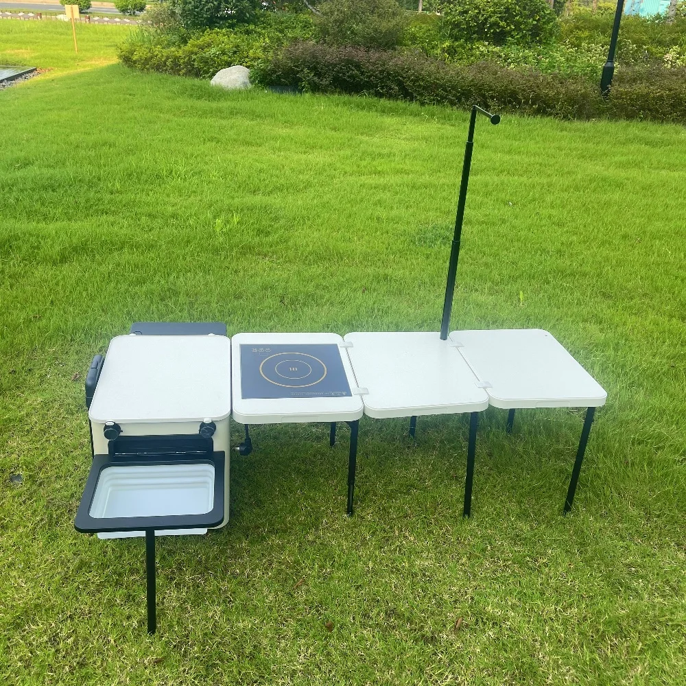 Customizable layout wholesale modular outdoor kitchen island set induction cooktop cabinet