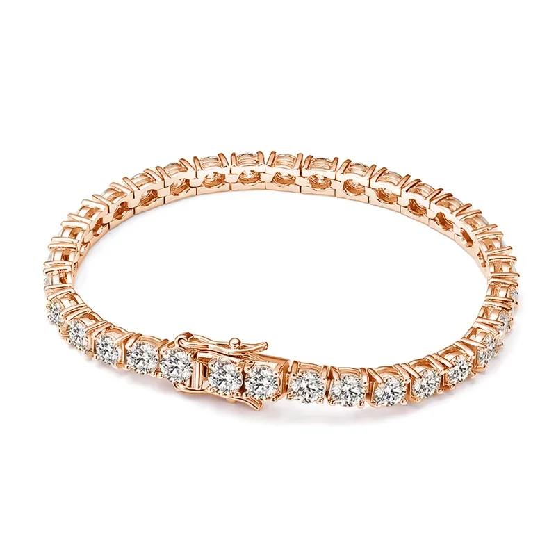 Knobspin 3mm 4mm Moissanite Tennis Armband Vol Diamanten GRA Gecertificeerd s925 Sterling Verzilverd 18k Witgoud Bruiloft Verlovingsfeest Sieraden Armbanden voor Vrouwen Man
