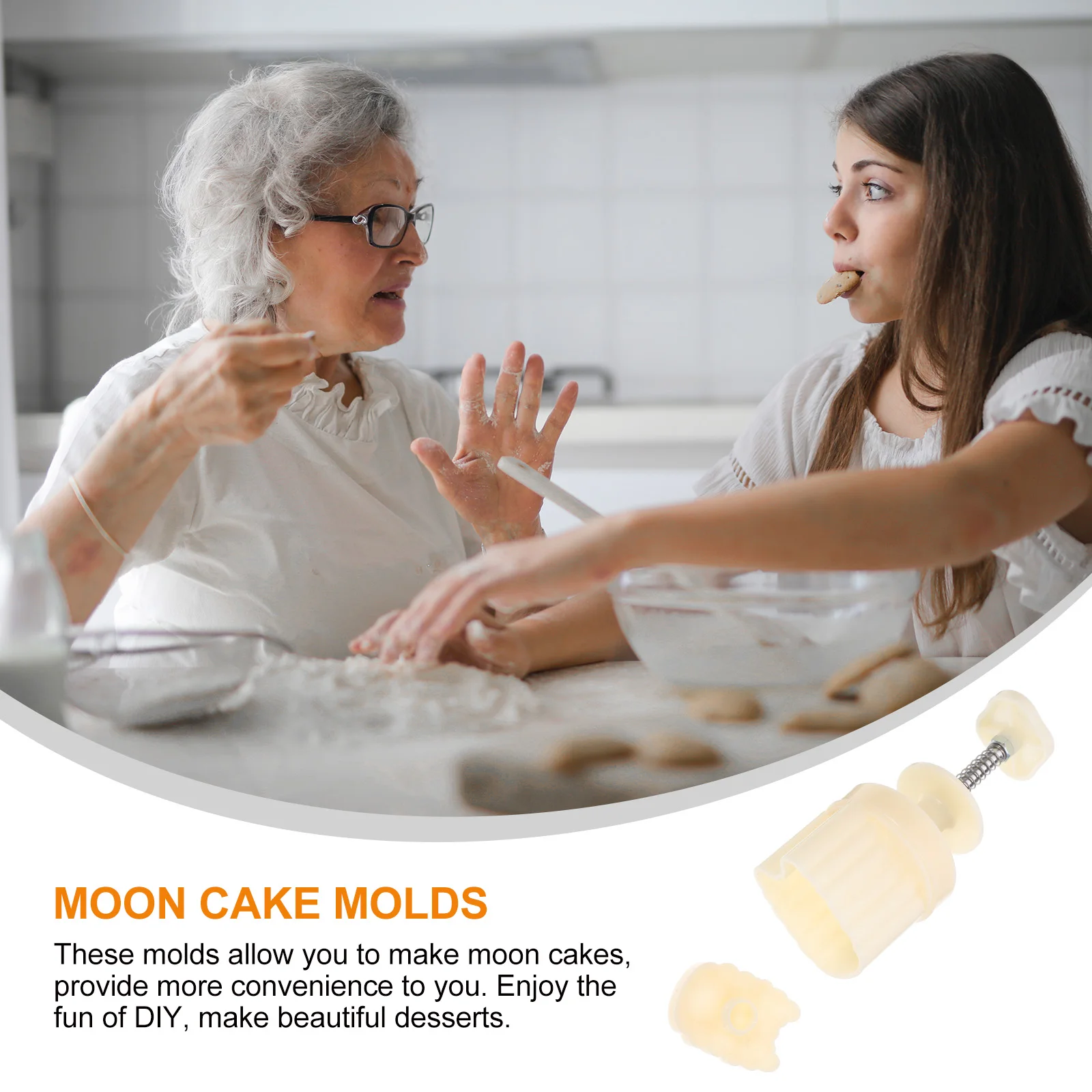 

1 set Baking Stamp Molds For Moon Cookies Dessert Diy Tools Reusable Non-Stick Press Molds Mid-Autumn Festival Cake Mold