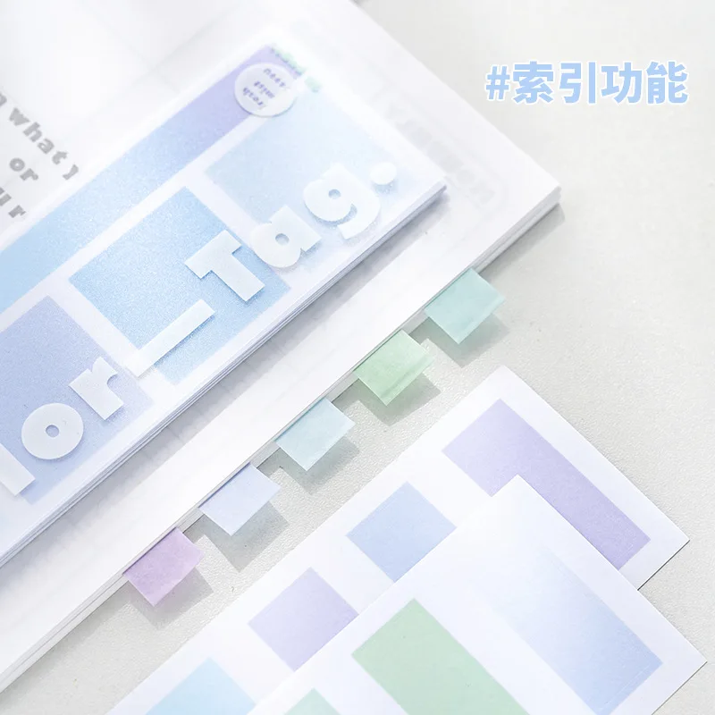 Cute Macaron Gradient Color Multi-function Label Sticker Kawaii Translucent Emphasis Marker Index Sticker Aesthetic Stationery