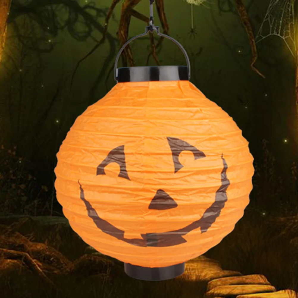 3pcs Halloween Jack-O-Lantern Pumpkin LED Lantern Light for Indoor Outdoor Halloween Party Decor (Orange)