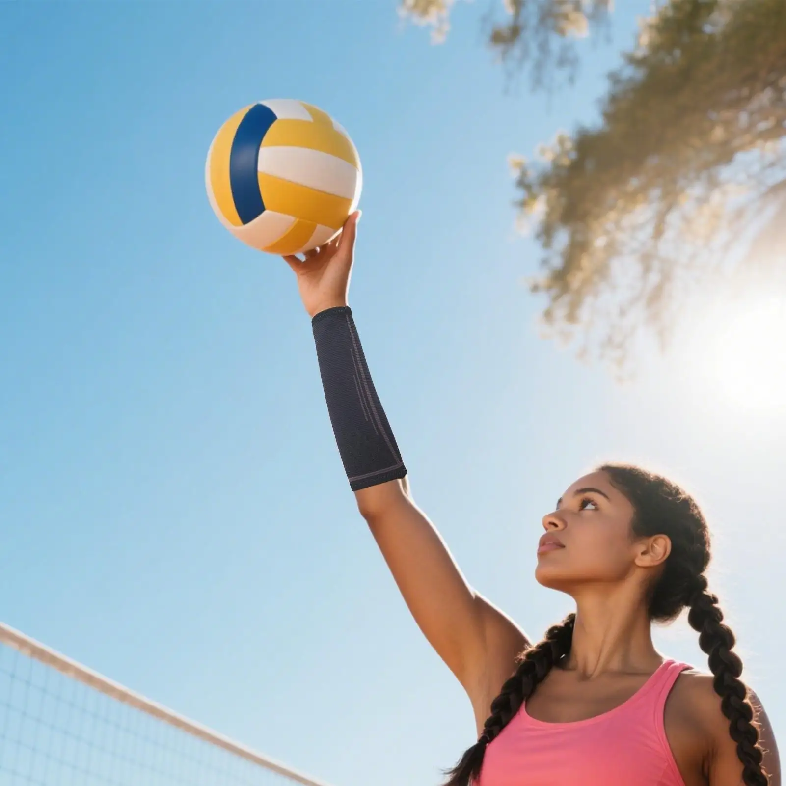 

1 Pair Volleyball Arm Sleeves Compression Forearm Sleeves for Women Men Sting Sport Wristband Arm Protection Wrist Guard Support