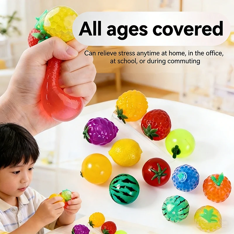 Bola Anti Stres Kreatif, Bola Air untuk Meredakan Stres, Mainan Imitasi Telur Tomat, Squishy Fidgets, Mainan Pelepas Stres