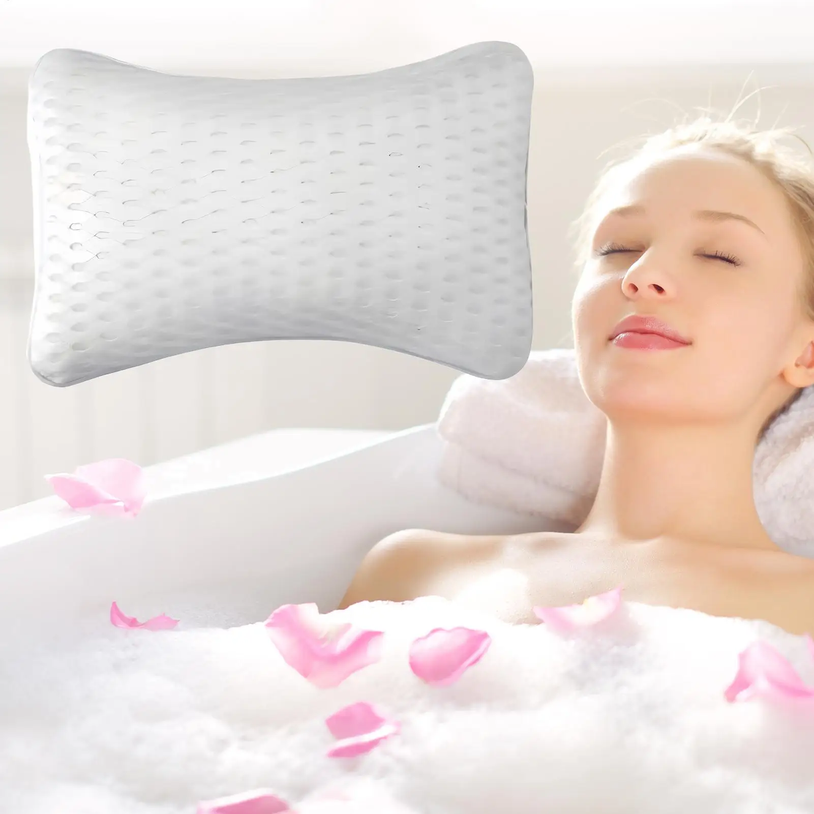 Bathtub Pillows with Suction Cup Neck Support Headrest for Women Men Mother Father Him Her Friends Family Relaxation Comfort