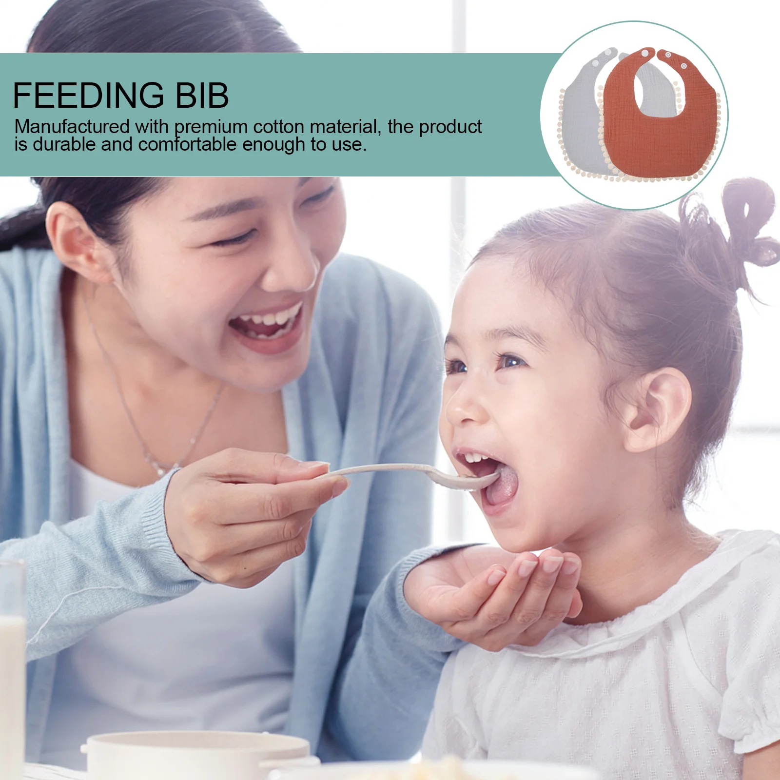 

2pcs Cotton Baby Bibs Cartoon Design Absorbent Newborn Drool Bib Snap Button Soft Feeding Bib For Infant Toddler Eating Saliva