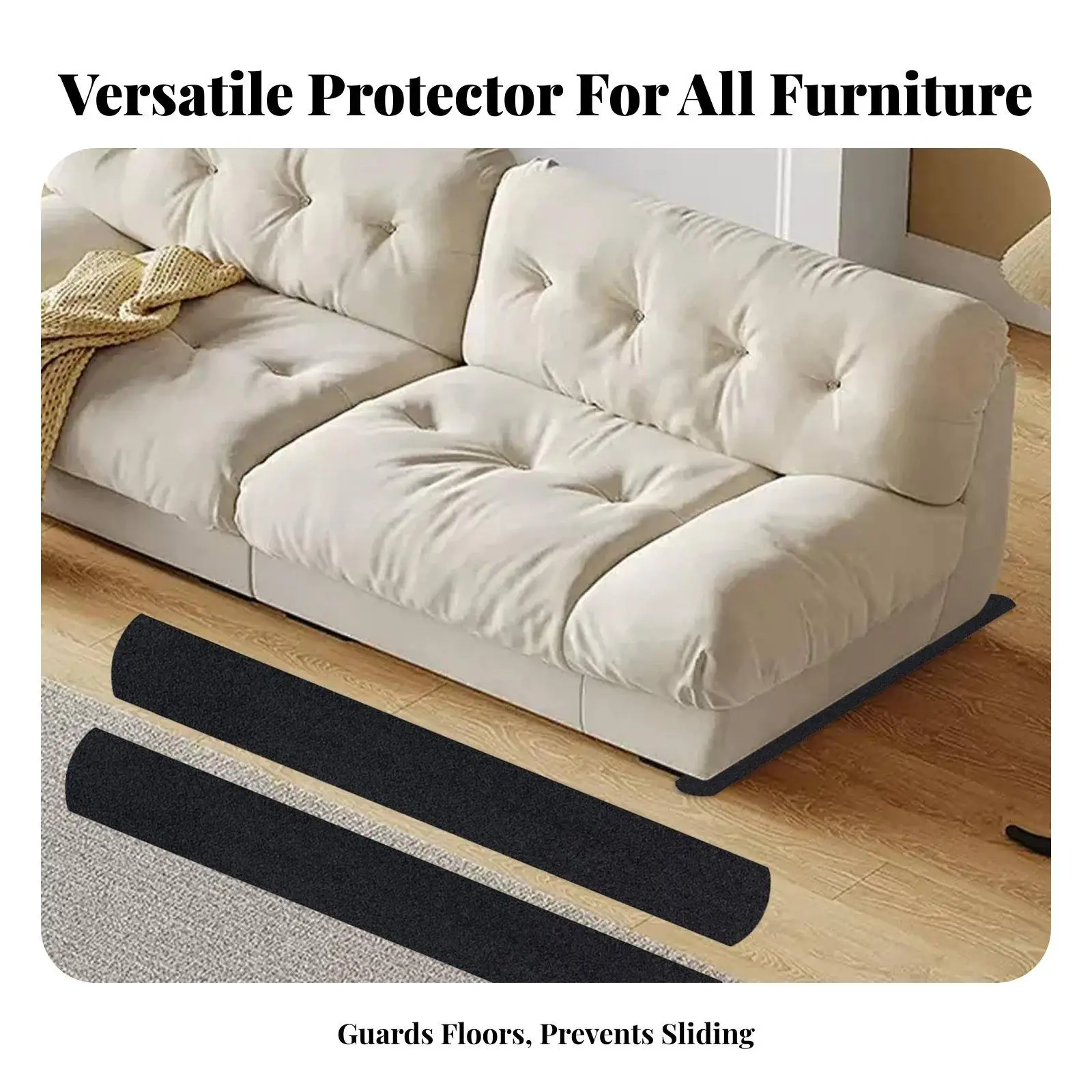 2 Pieces Non-Slip Furniture Pads, Anti-Scratch Protectors Against