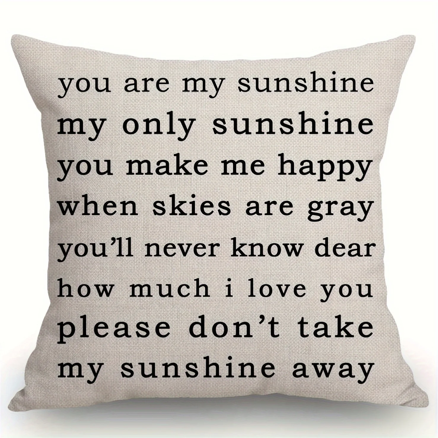 1pc You Are My Sunshine Throw Pillow Cover Romantic Valentine'S Day Gift For Wife Husband Girlfriend Boyfriend Sqaure 45x45cm