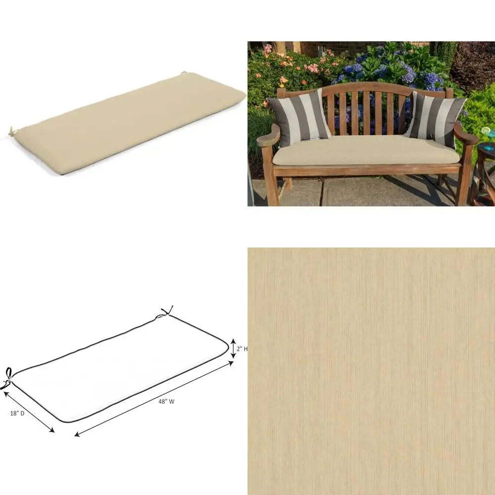 

outdoor bench cushion - 48x18x2.5" - comfortable, stylish, durable seat padding
