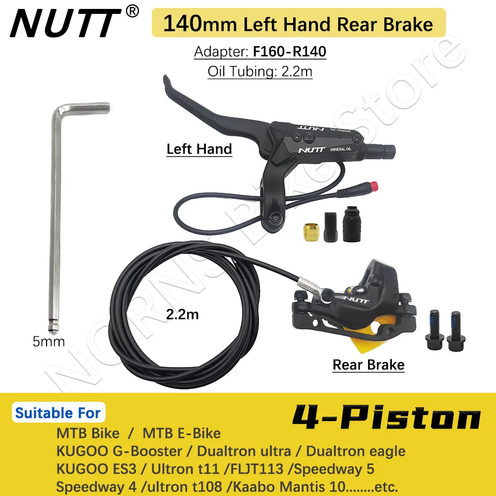 Freins à Disque Hydrauliques 4 Pistons Ebike - Kit Complet Pour Bafang Mid Drive - Puissance Et Sécurité